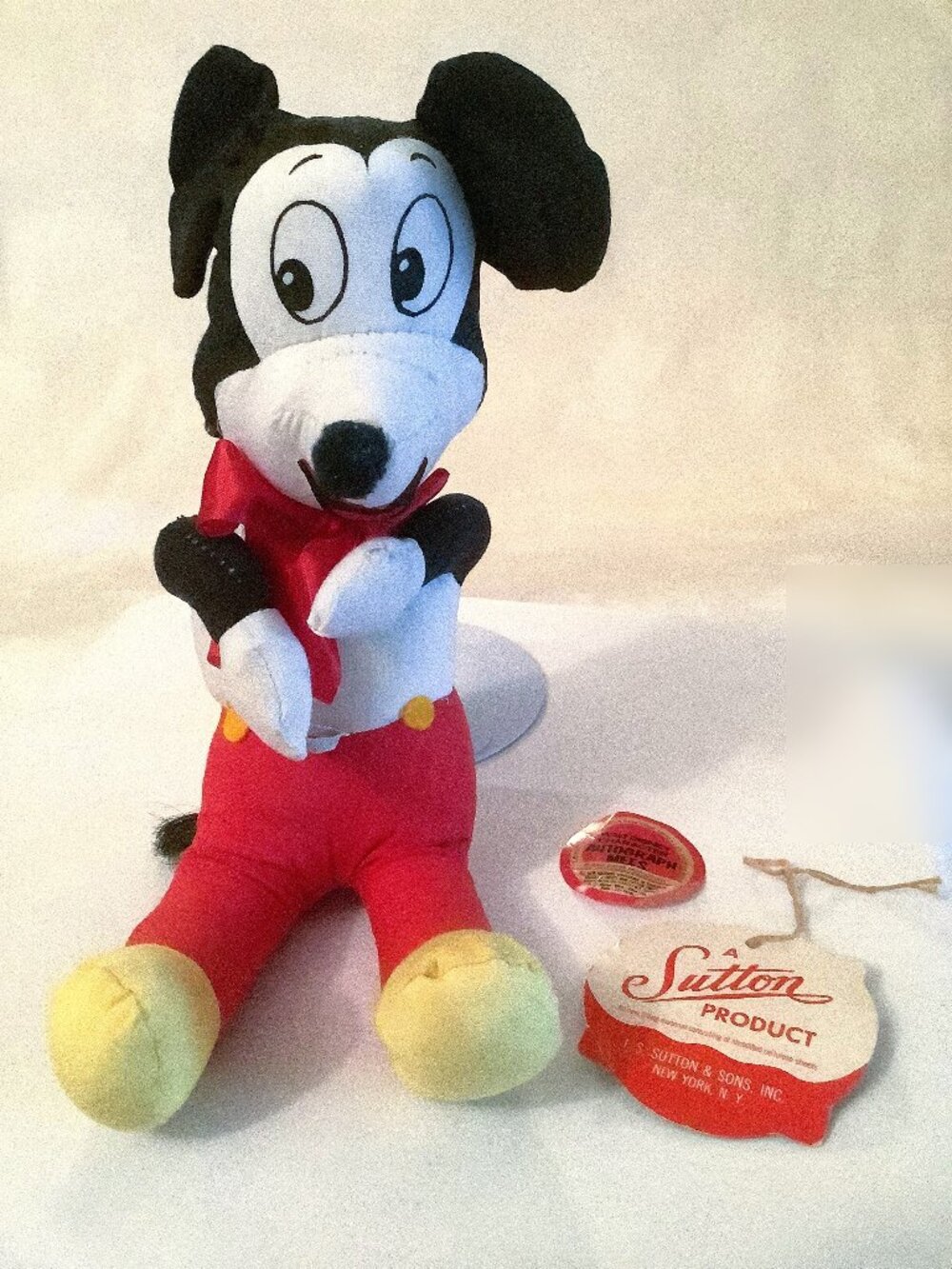 Mickey Mouse Vintage Stuffed Autograph Mees Disney Plush Toy